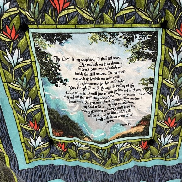 Christian Inspirational Quilt With Nature Print & Bible Verses‎ - Picture 8 of 9